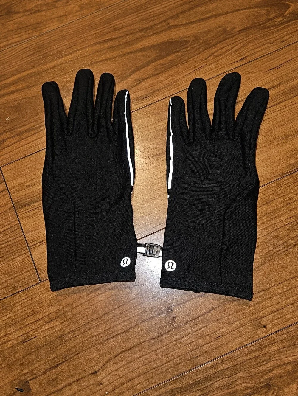 lululemon athletica Black Lightweight Running Gloves with Reflective Trim